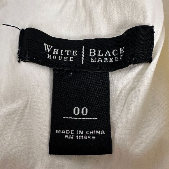 White House Black Market White Button-Front Belted Dress Size 00 - Picture 5 of 7
